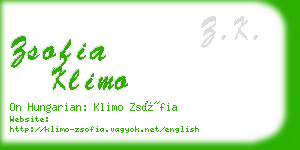 zsofia klimo business card